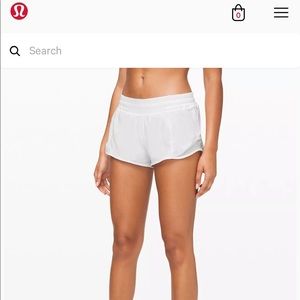 Lululemon White Yoga Shorts